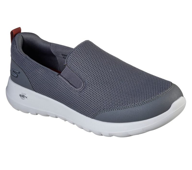 Skechers Herr Grå/Vinröda Slip On - Gowalk Max - Clinched - Sverige (HMOIK-2053)